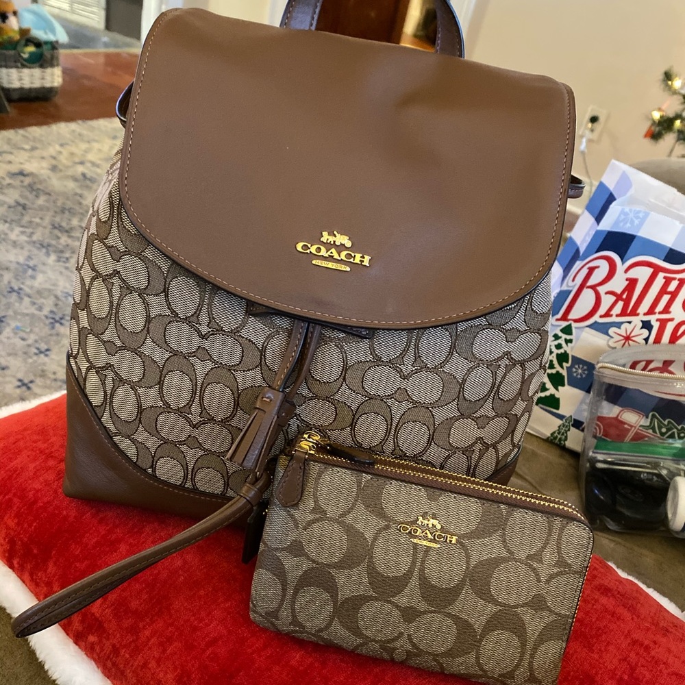 Coach backpack and matching wristlet wallet